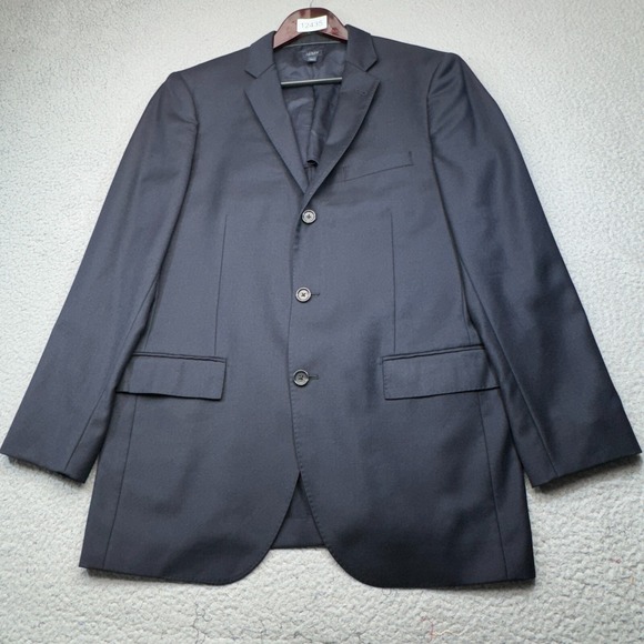 J Crew Suit Jacket Men‎ 40 Long Blue Ludlow Slim Fit Loro Piana Wool Sport Coat